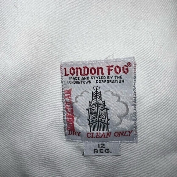 VINTAGE London fog white double breasted peacoat size 12 - Picture 9 of 13